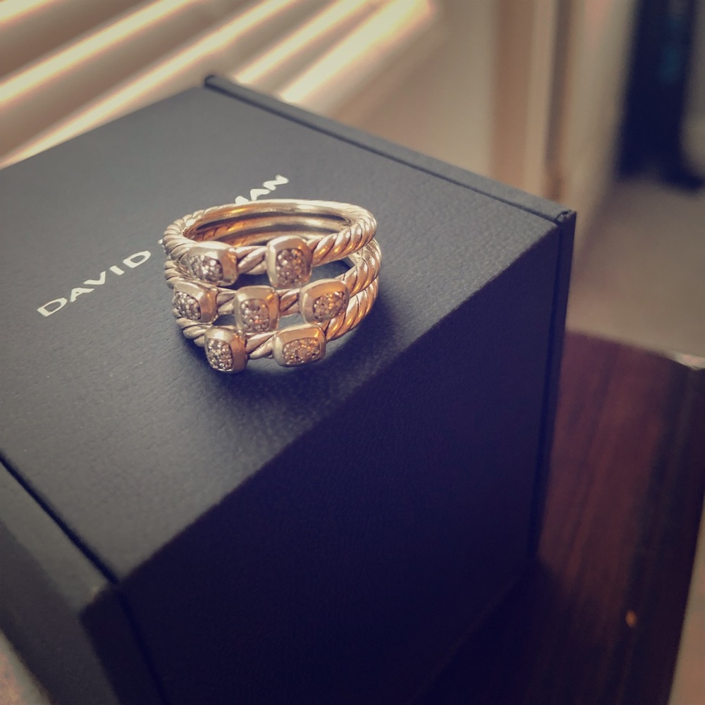 David Yurman Silver and Gold Ring